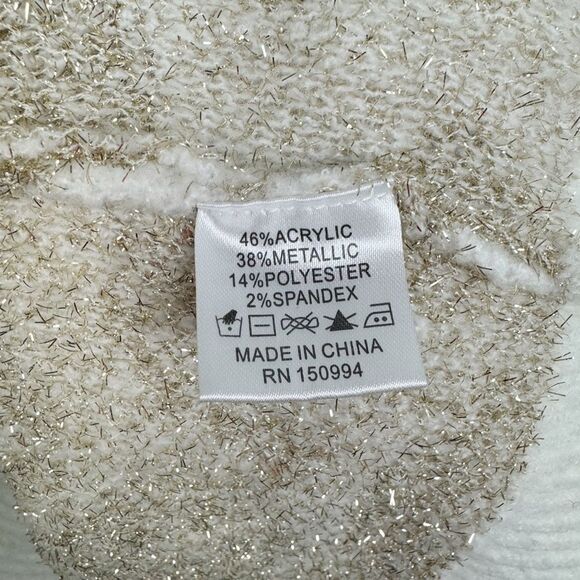 BELLDINI | Animal Print Sweater Metallic Gold Leopard Women’s Size X-Large - Picture 9 of 10